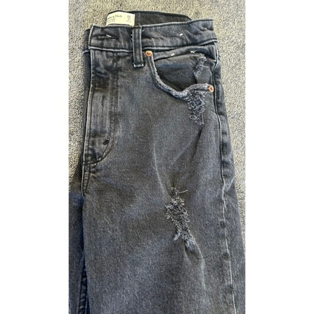 Abercrombie & Fitch The 90s Straight Ultra High Rise Black Jeans 26 2s